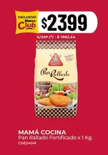 X$ - Pan Rallado Fortificado x 1 Kg. Cod24041