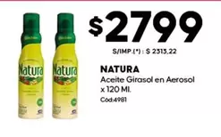 Natura - Aceite Girasol en Aerosol
