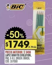 BIC - LAPIZ GRAFITO EVOLUTION, PAQ. X 4 U.