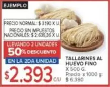 X$ - TALLARINES AL HUEVO FINO