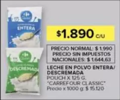 X$ - LECHE EN POLVO ENTERA/ DESCREMADA