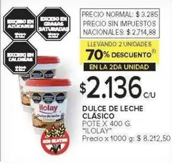 Ilolay - DULCE DE LECHE CLASICO