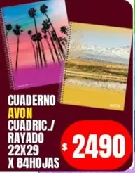 Avon - CUADERNO CUADRIC./ RAYADO 22X29 X 84HOJAS