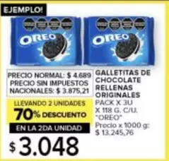 Oreo - GALLETITAS DE CHOCOLATE RELLENAS ORIGINALES