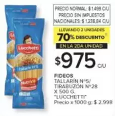 Lucchetti - TALLARIN N'5/ TIRABUZÓN N°28