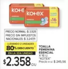 Kotex - TOALLA FEMENINA ESENCIAL