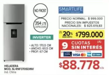 Smartlife - SL-RNF370SDINV