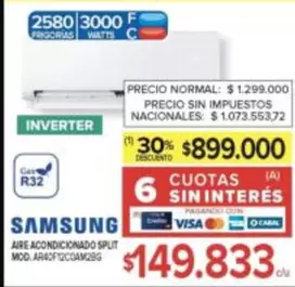 Samsung - AIRE ACONDICIONADO SPLIT MOD. AR40F12COAM28G