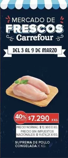 Carrefour - SUPREMA DE POLLO CONGELADA