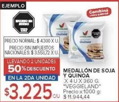 X$ - MEDALLÓN DE SOJA Y QUINOA