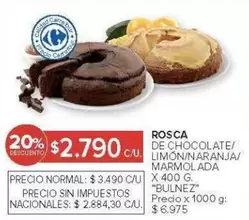 Mas - ROSCA DE CHOCOLATE/ LIMON/NARANJA/ MARMOLADA