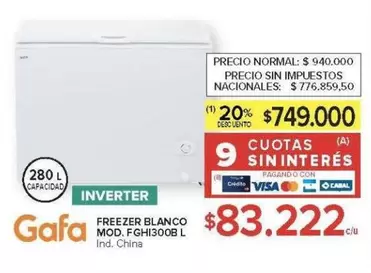 Gafa - FREEZER BLANCO MOD. FGH1300B L