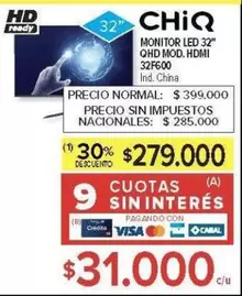 32 - MONITOR LED " QHD MOD. HDMI F600