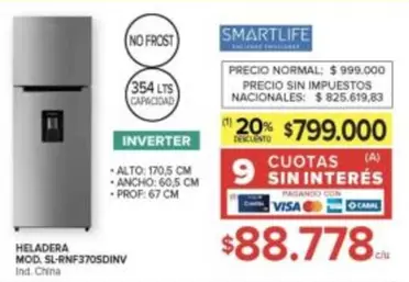 Smartlife - SL-RNF370SDINV