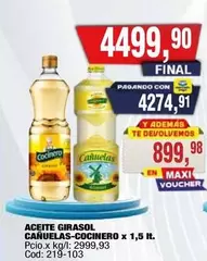 Cocinero - ACEITE GIRASOL CAÑUELAS-COCINERO