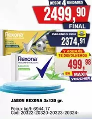 Rexona - JABON 3x120 gr.