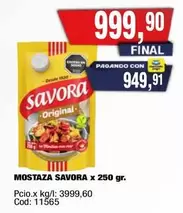 Savora - MOSTAZA SAVORA x 250 gr.