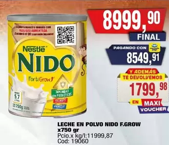 Nestlé - LECHE EN POLVO NIDO F.GROW