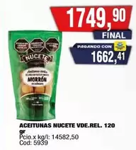 Nucete - ACEITUNAS VDE.REL. 120