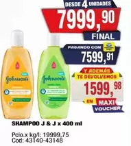 Johnson's - SHAMPOO J & J x 400 ml