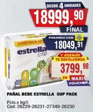 Estrella - PAÑAL BEBE SUP PACK