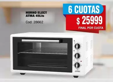Atma - HORNO ELECT ATMA 45lts Cod: 28662
