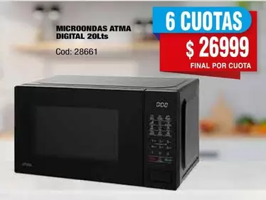 Atma - MICROONDAS DIGITAL 20Lts