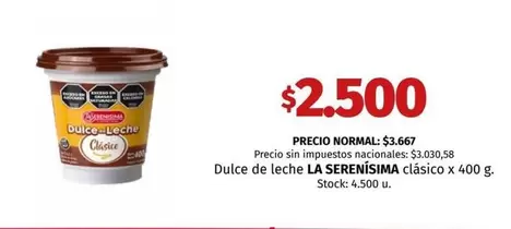 La Serenísima - Dulce de leche clásico x 400 g