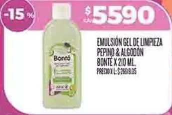 Bonte - EMULSIÓN GEL DE LIMPIEZA PEPINO & ALGODÓN