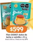 Godet - Flan dulce de leche o vainilla