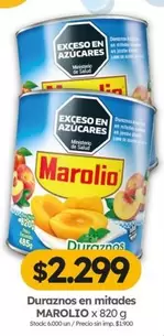 Marolio - Duraznos en mitades