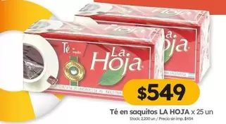 La Hoja - Té en saquitos