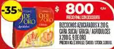 9 de oro - BIZCOCHOS AZUCARADOS