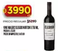 Norton - VINO MALBEC ELEGIDO NORTON X 750 ML