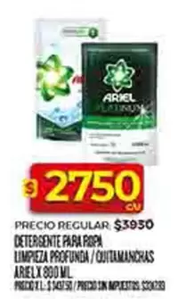 Ariel - DETERGENTE PARA ROPA LIMPIEZA PROFUNDA/QUITAMANCHAS