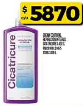Cicatricure - CREMA CORPORAL REPARACION INTEGRAL CICATRICUREX 400 G