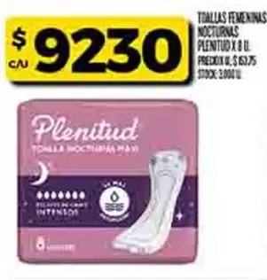 Plenitud - TOALLAS FEMENINAS NOCTURNAS