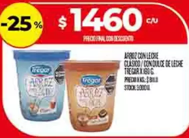 Tregar - ARROZ CON LECHE CLASICO / CON DULCE DE LECHE