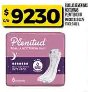 Plenitud - TOALLAS FEMENINAS NOCTURNAS