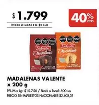 Valente - MADALENAS
