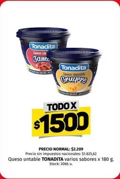 Tonadita - Queso untable varios sabores
