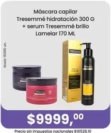 Tresemmé - Máscara capilar hidratación 300 G + serum brillo Lamelar 170 ML