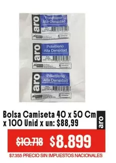 Aro - Bolsa Camiseta 40 x 50 Cm x 100 Unid x un