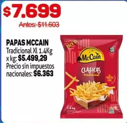 XL - PAPAS MCCAIN Tradicional 1.4Kg
