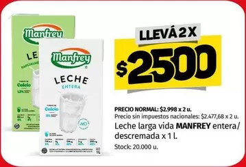 Manfrey - Leche entera/descremada