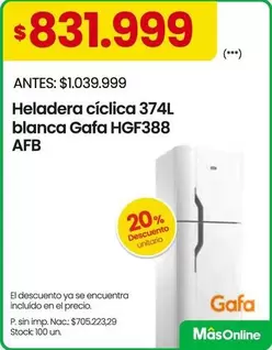 Gafa - cíclica 374L blanca HGF388 AFB