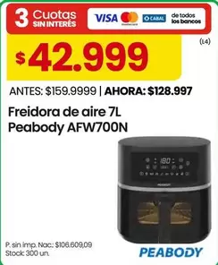 Peabody - Freidora de aire 7L AFW700N