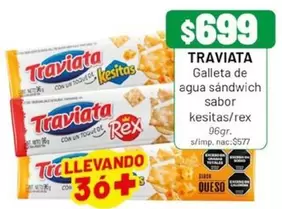 Traviata - Galleta de agua sándwich sabor kesitas/rex