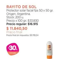 Sol - Protector solar facial fps 50 x 50 gr