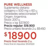 X$ - Suplemento dietario colágeno x 500 mg x 60 u.